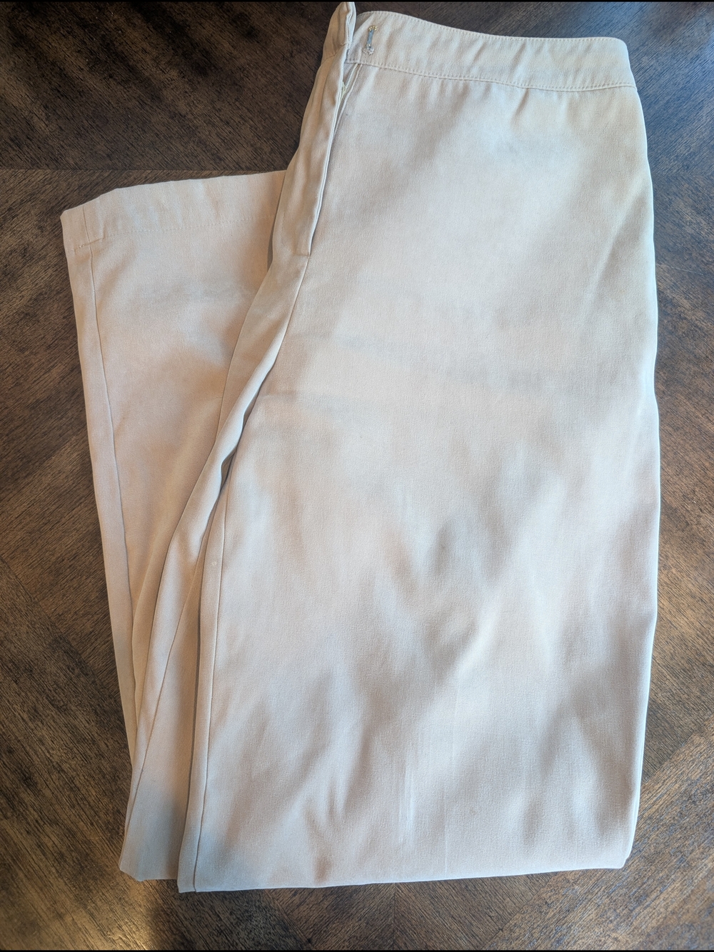 Talbots Women's Straight Leg Mid Rise Chinos Trousers Beige Tan